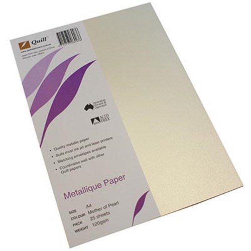 Quill A4 Metallique Paper 120gsm Mother of Pearl_2